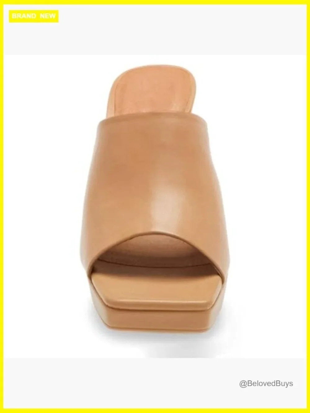 Women's Platform Chunky Heels Mules Square Open Toe High Heeled Sandals Slip On